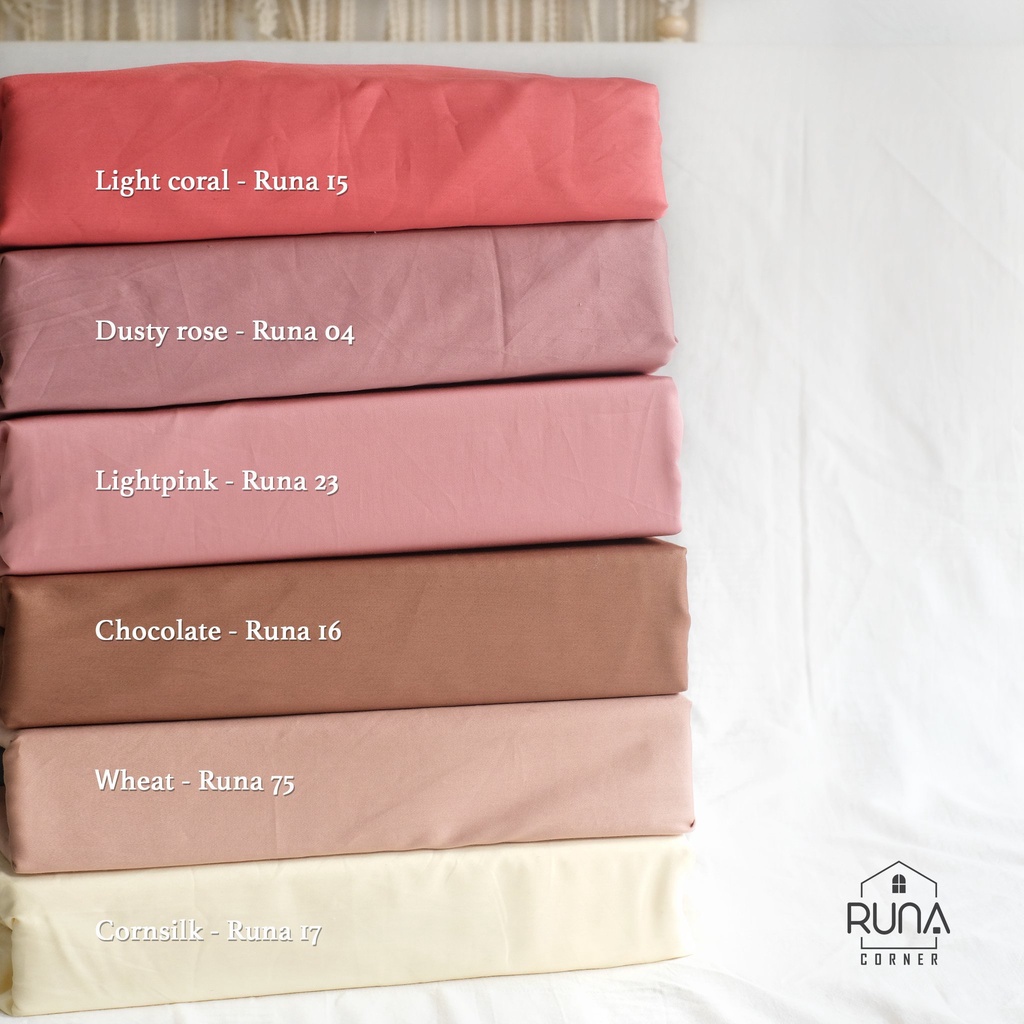 Vỏ Gối Nằm Kích Thước 50x70 45x65 RUNA CORNER Chất Liệu Cotton Satin Cao Cấp Màu Trơn, Mềm Mại Thoáng Mát