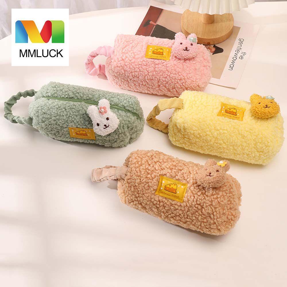 Bóp Viết Vải Lông Mềm Hình Thỏ Hoạt Hình Đáng Yêu Có Dây Đeo Cổ Tay Đa Màu Sắc Kiểu Hàn Quốc Dành Cho Trẻ Em