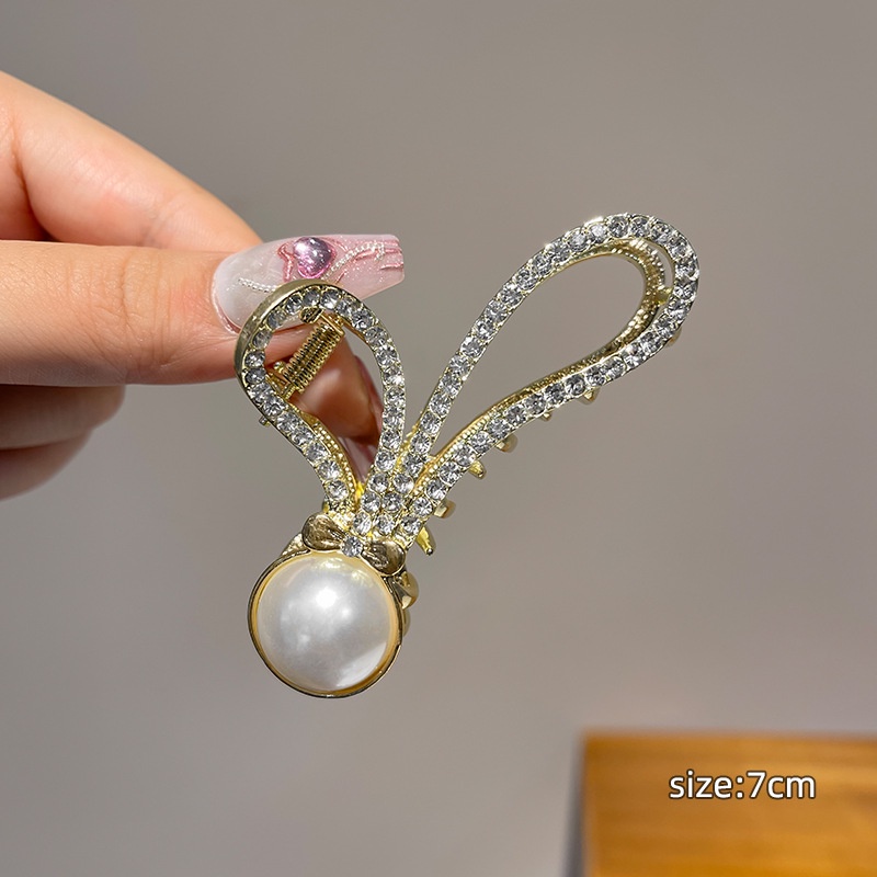 Kẹp Tóc Hình Tai Thỏ Đính Đá Thời Trang Hàn Quốc Dành Cho Nữ