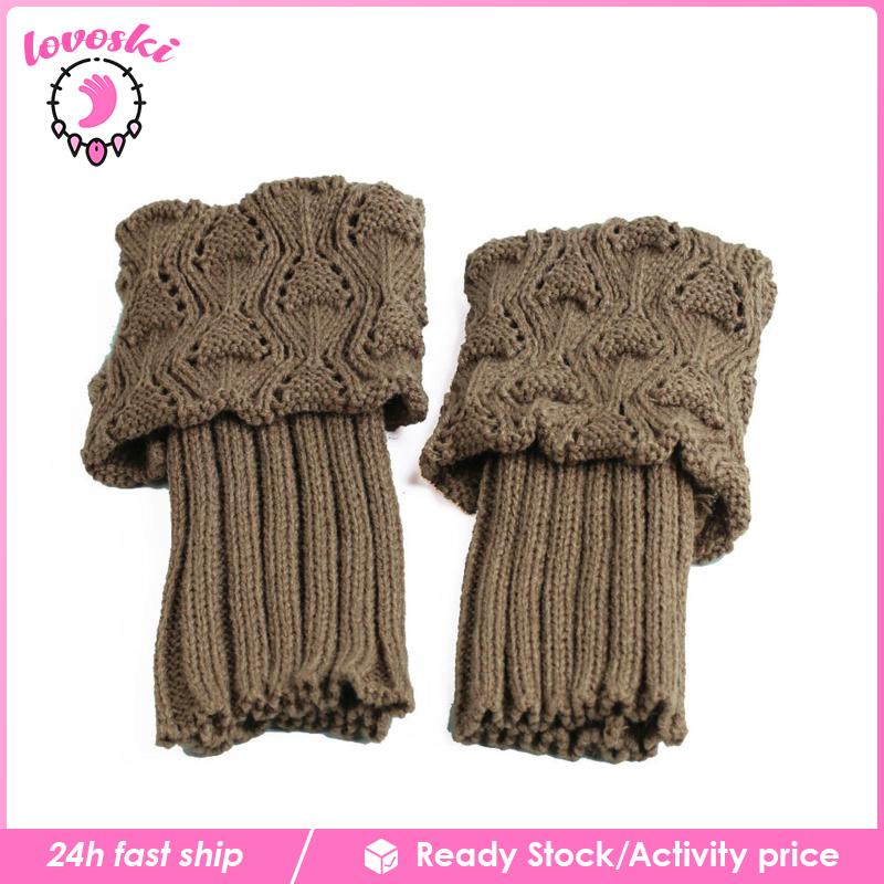 [Lovoski] Set 2 Đôi Vớ Ống Len Giữ Ấm Chân Thời Trang Mùa Đông Cho Nữ