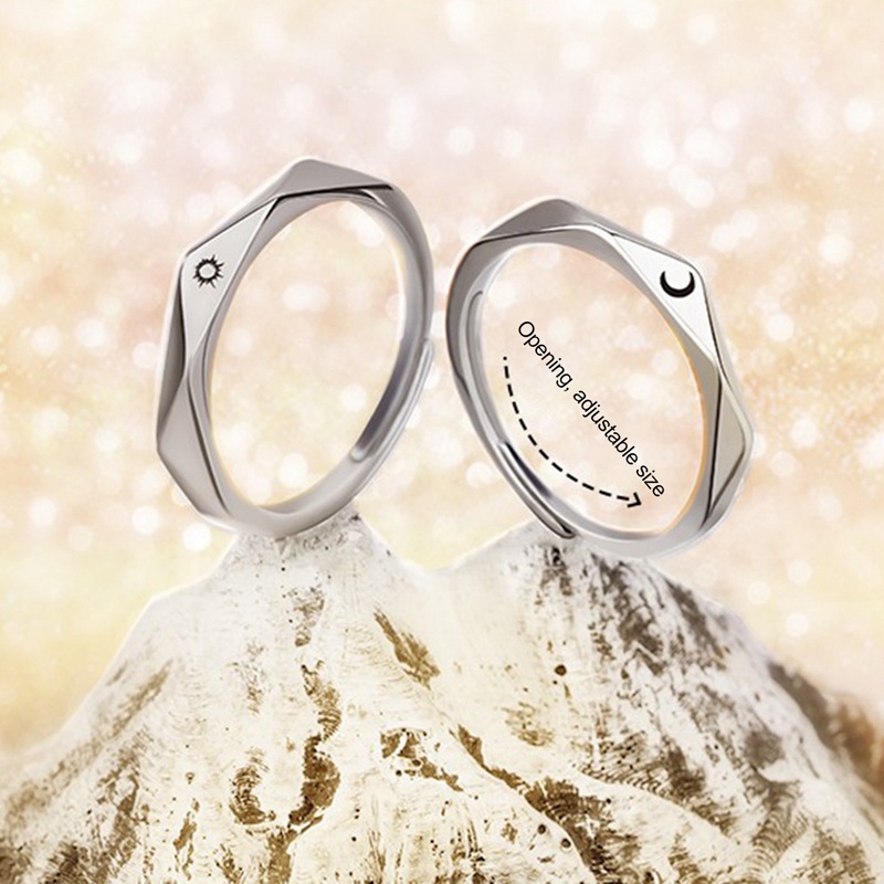 1 Nhẫn Hở Hình Mặt Trăng / Mặt Trời Thời Trang Cho Cặp Đôi