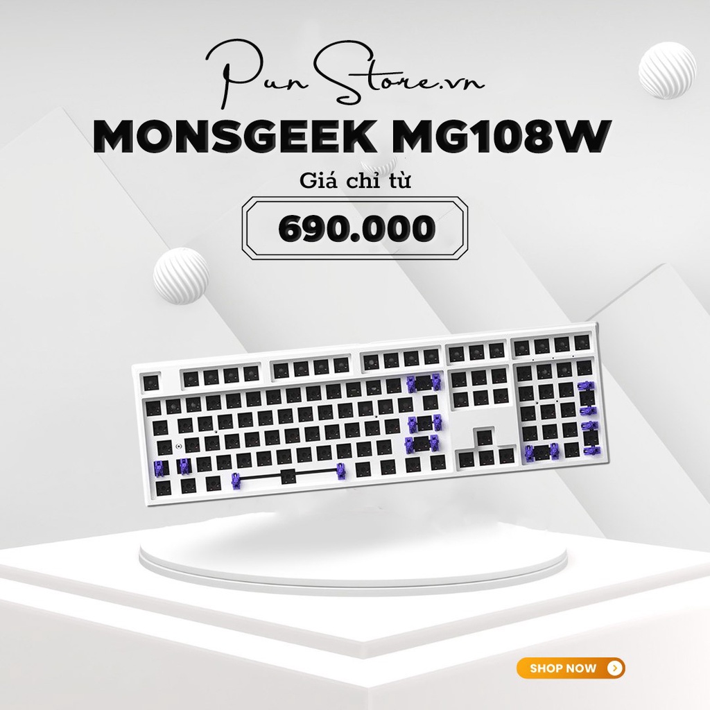 Monsgeek MG108w - Bàn phím cơ MG108W Full Size 2 MODE HOTSWAP