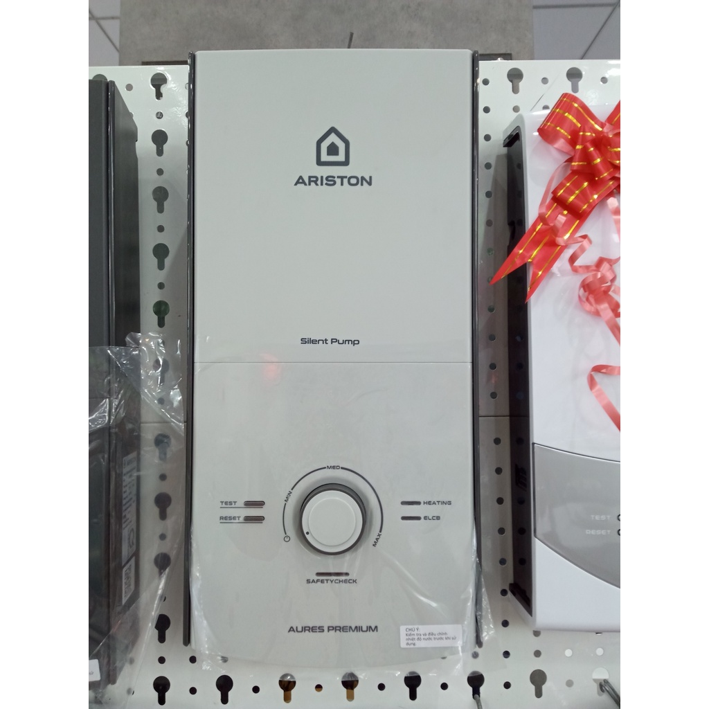 Bình nóng lạnh trực tiếp Ariston 4,5KW Aures Premium 4.5P Ivory Kích thước  10X20X41.6