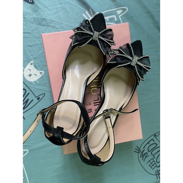 Giày cao gót đính nơ xinh xắn size 37