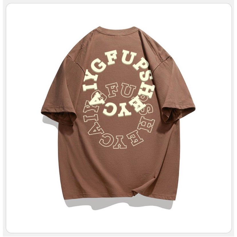 Áo Phông Cổ Tròn In Chữ SHEYCAIY Trước Ngực 100% Cotton Khô Thoáng Khí, Phong Cách Hot Trend