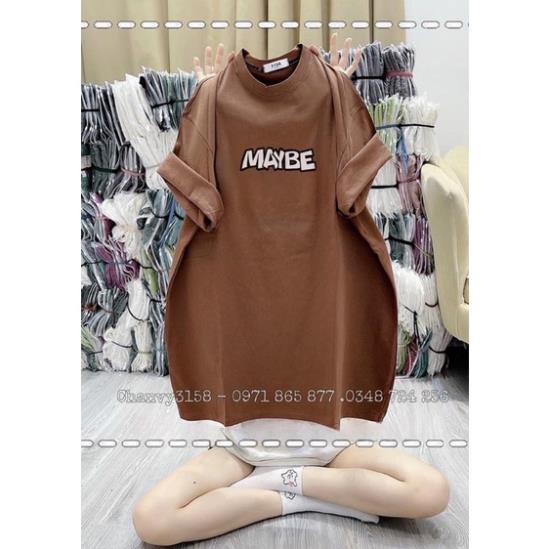 Áo Thun 3158 From Rộng Cotton Khô Nam Nữ Freesize In Chữ MAYBE
