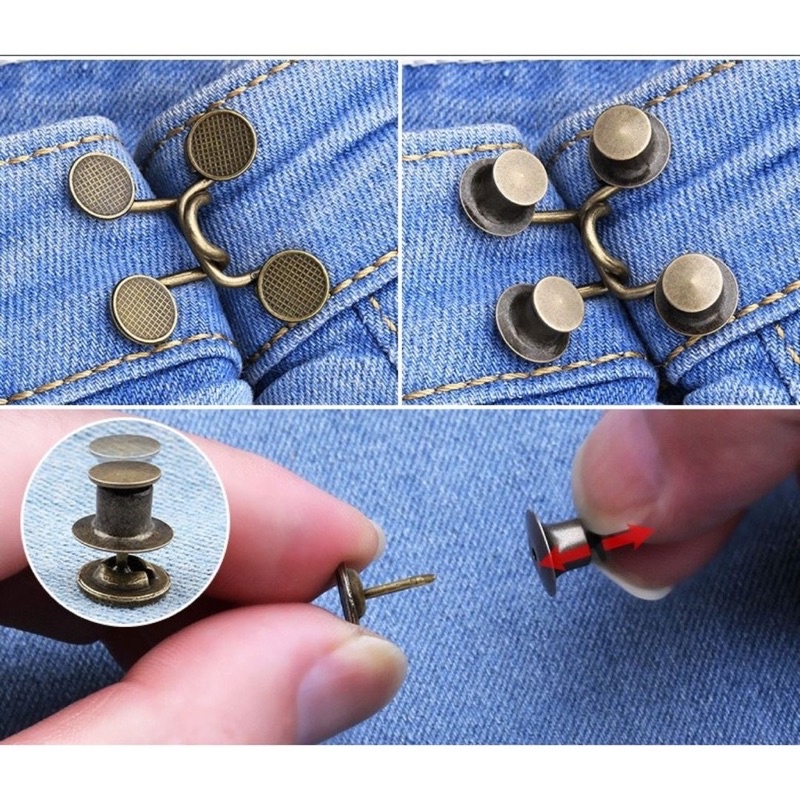 Móc gài, nút cài, nút gài móc thu nhỏ eo quần 32mm.