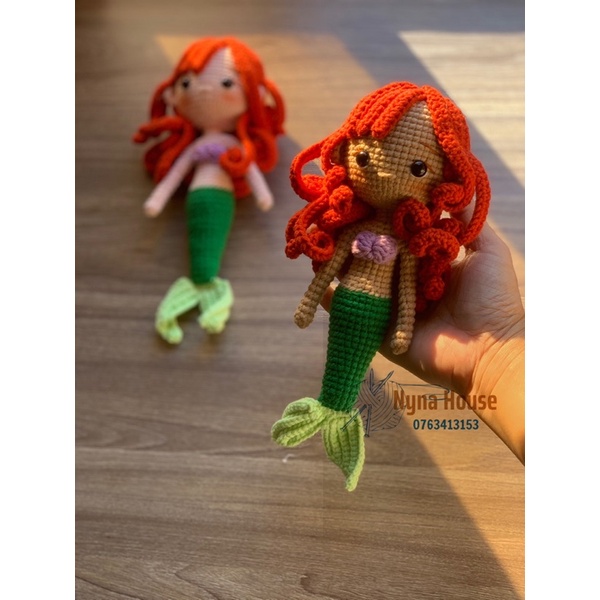 Búp bê nàng tiên cá bằng len