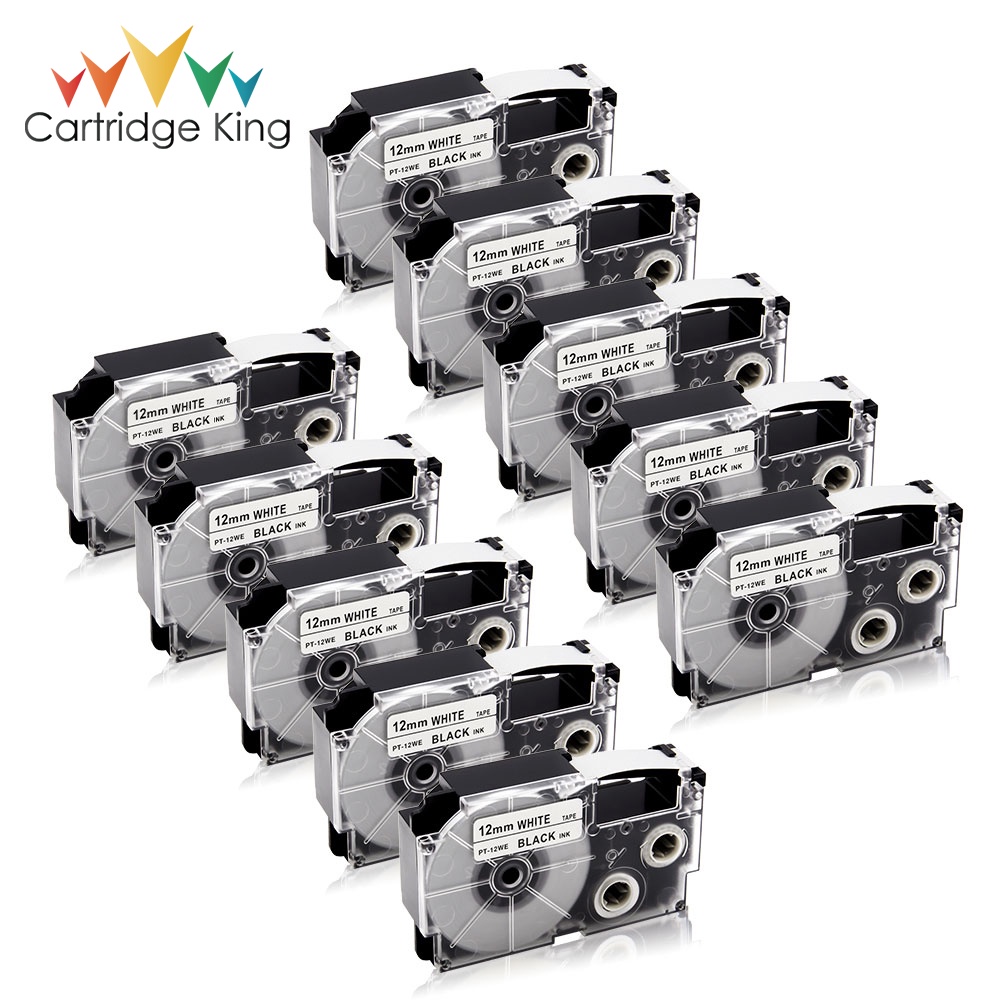 Băng Keo Dán Nhãn Vàng 10PK Tương Thích Với Máy In Nhãn CASIO XR-12WE / XR12WE 12mm EZ KL KL KL KL-120 KL-60 KL-200 KL-100 KL-P1000 KL-P1000 KL-300 KL-7000
