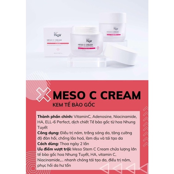 Kem trắng da giảm nám Isov Meso Stem C Cream