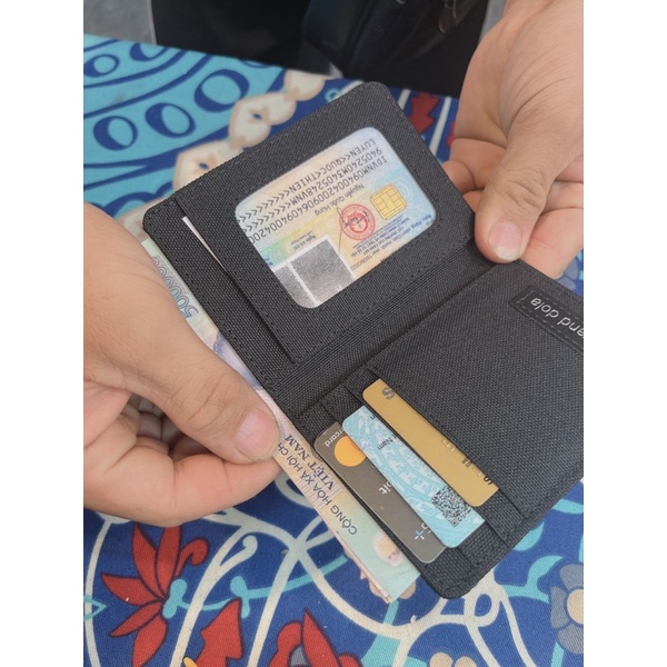 Ví cầm tay mini dáng đứng đôla màu đen