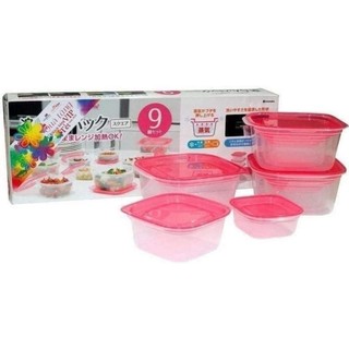  Bộ 9 hộp nhựa đựng thực phẩm cao cấp Nhật Bản 3 kích cỡ - Coop tặng 