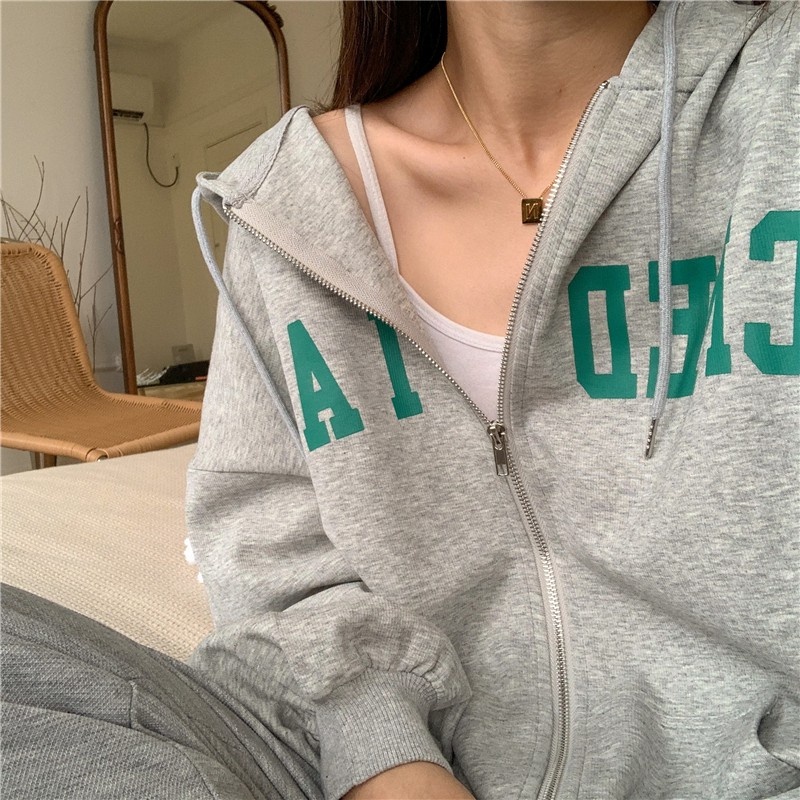 NRVP Áo khoác hoodie phong cách thể thao in họa tiết chữ thời trang
