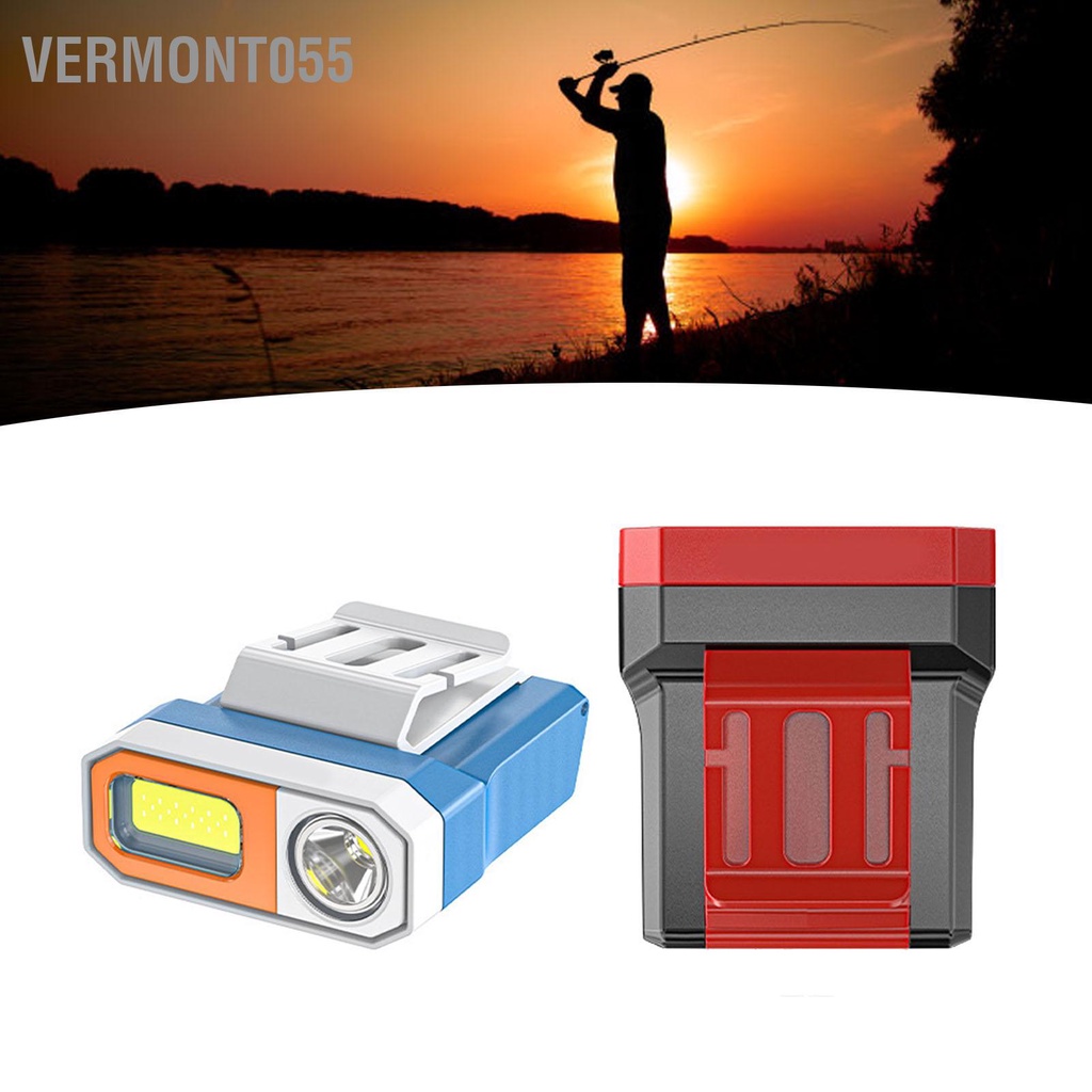 Vermont055 TD 1139 Đèn pha cảm ứng Ánh sáng mạnh pin kẹp mũ siêu cho cắm trại câu cá