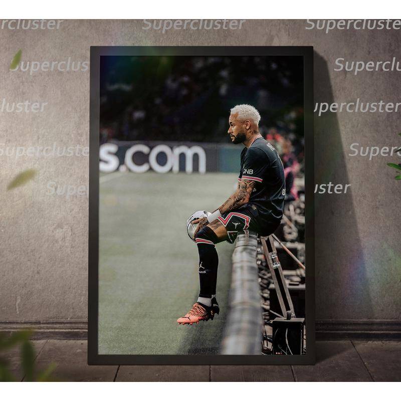 Tranh Vải Bạt Treo Tường In Hình Quả Bóng Đá Neymar Mới Nhất 2023