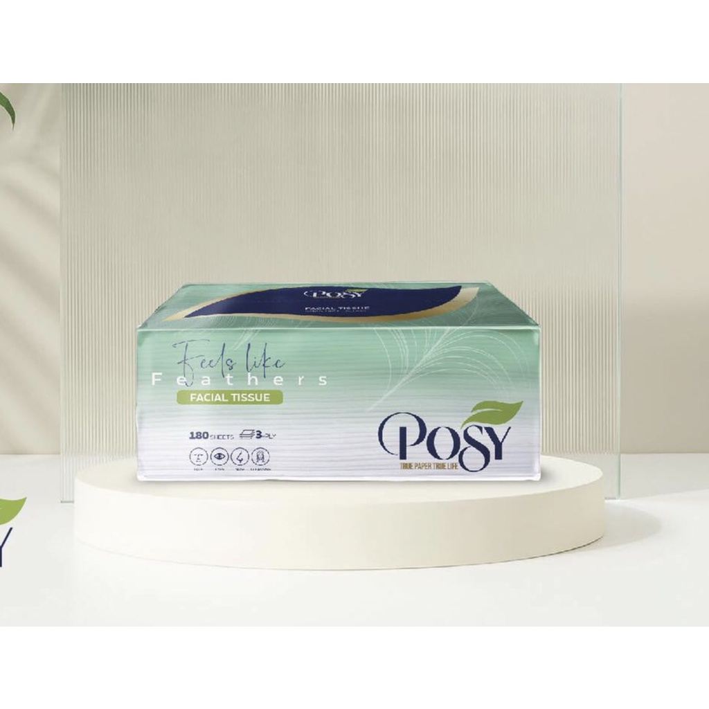 (NEW) Khăn Giấy Lụa Posy 3 Lớp 180 Tờ / Gói