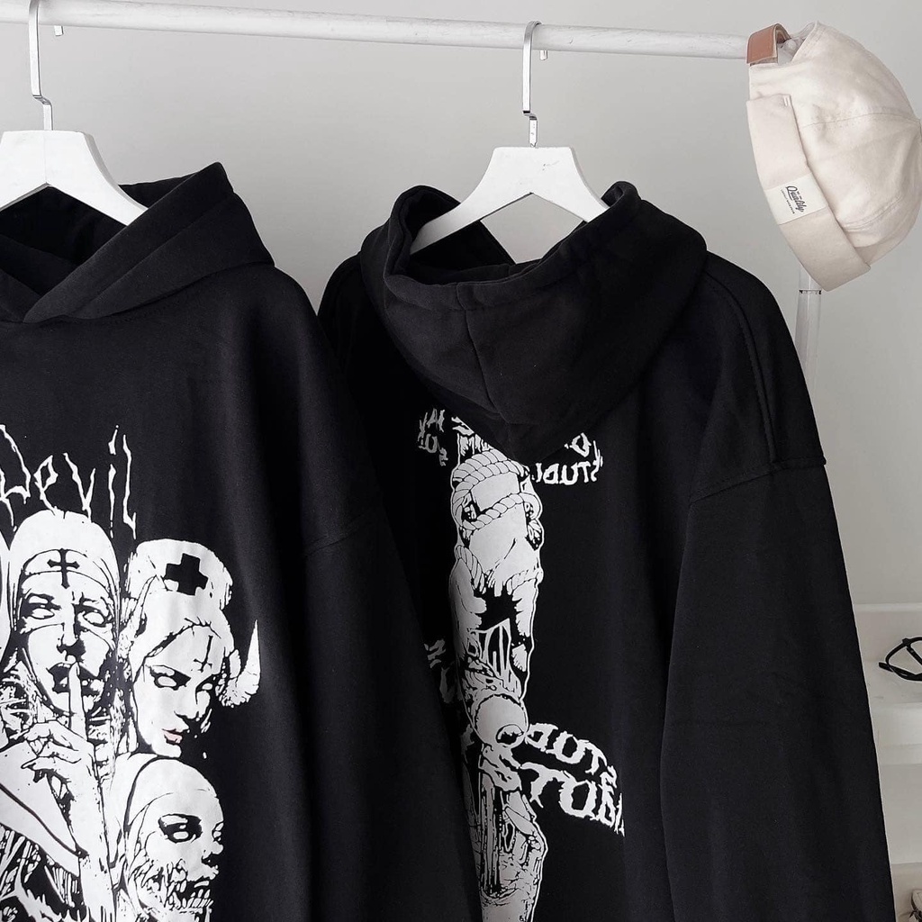 Áo Hoodie Nỉ Form Rộng Ulzzang Unisex DEVIL Vah Studio - TENTEN BOUTIQUE