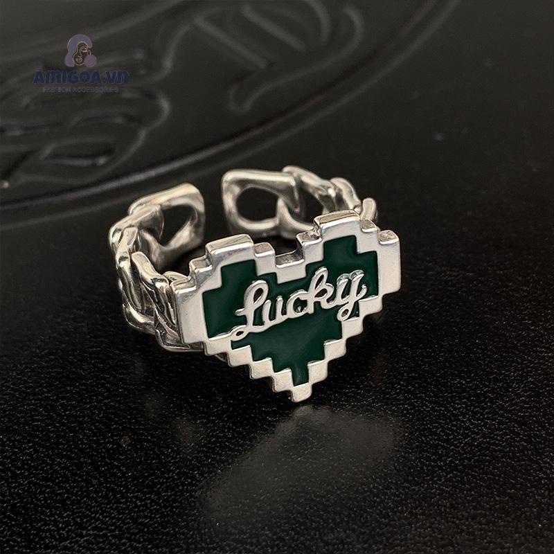 ✨✨ Nhẫn Hở Mạ Bạc Họa Tiết Chữ Love Dầu Giọt Nước Nhẹ Nhàng Thanh Lịch Cổ Điển Cho Nữ