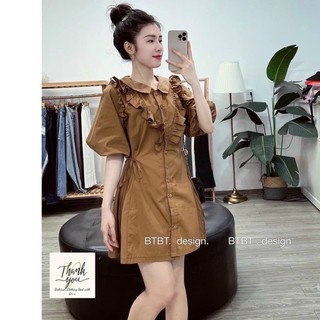 Váy lụa chéo viền bèo 2 màu