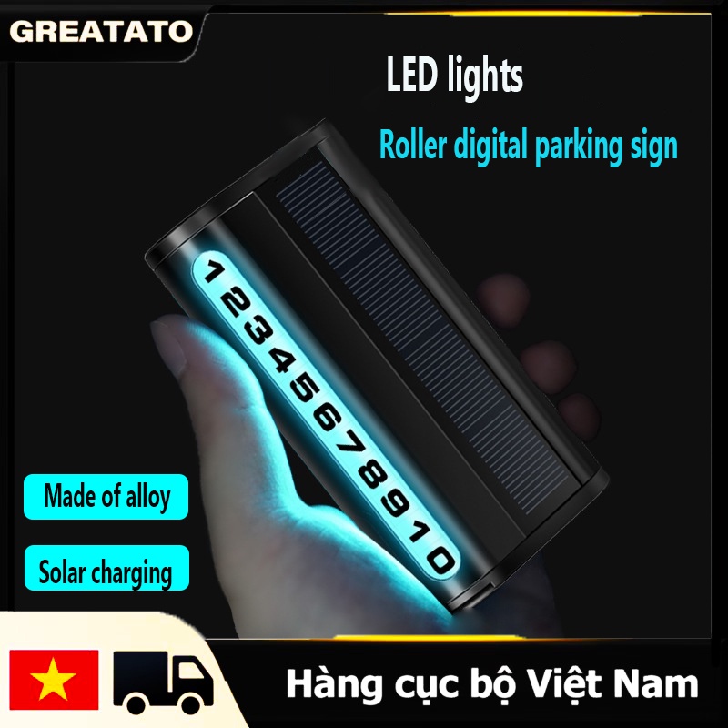 bảng số điện thoại ô tô Trời Có Đèn LED Dạ Quang Có Thể Điều Chỉnh Biển Số Điện Thoại Ẩn Bằng Kim Loại Sử Số điện thoại di động