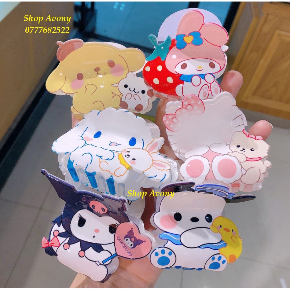 1 kẹp tóc - Gắp tóc hình hoạt hình cao cấp, cặp 1/2 tóc (nửa đầu) hình thú bóng kitty, chó, hoạt hình