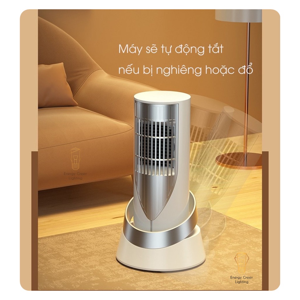 Máy Sưởi Để Bàn Energy Green Lighting MS-011s, Quạt Sưởi Mini - Công Nghệ Sưởi Gốm PTC Ceramic -Tích Hợp Tản Gió