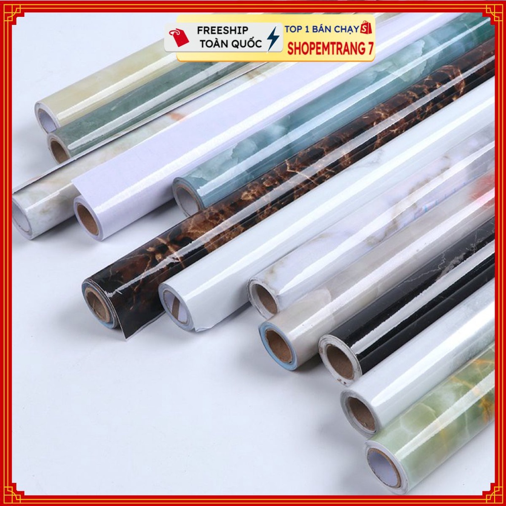 Decal dán bếp giả vân đá - Giấy dán tường bàn học 3D chịu nhiệt, chống nước, chống dầu mỡ dễ dàng lau chùi