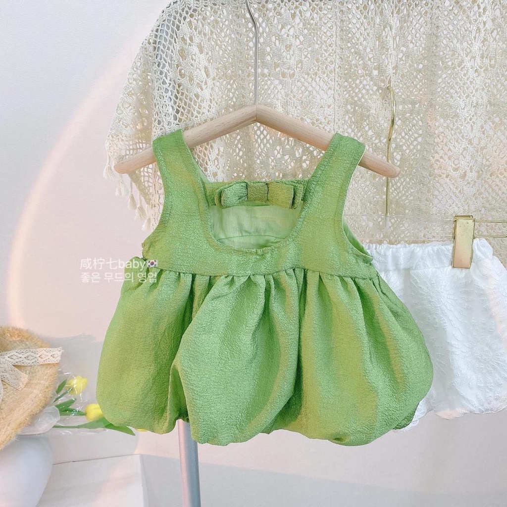 Áo Thun Không Tay Hở Lưng Thời Trang Mùa Hè Dành Cho Bé Gái