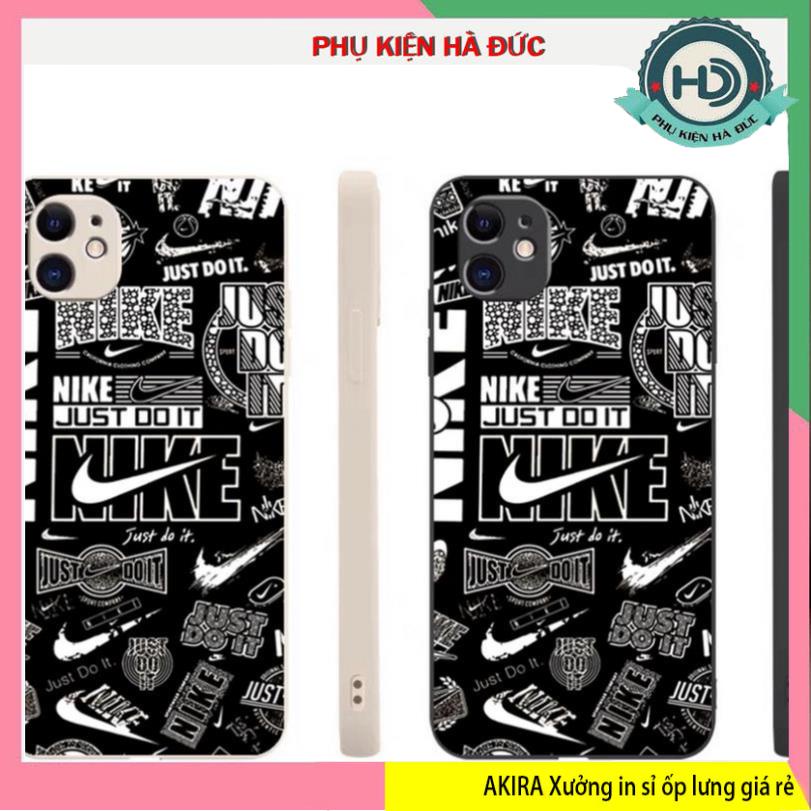 ốp nike iphone 14/14Pro/14Plus/14Promax chất liệu vuông cạnh bảo vệ camera mã nike nền đen Akira case