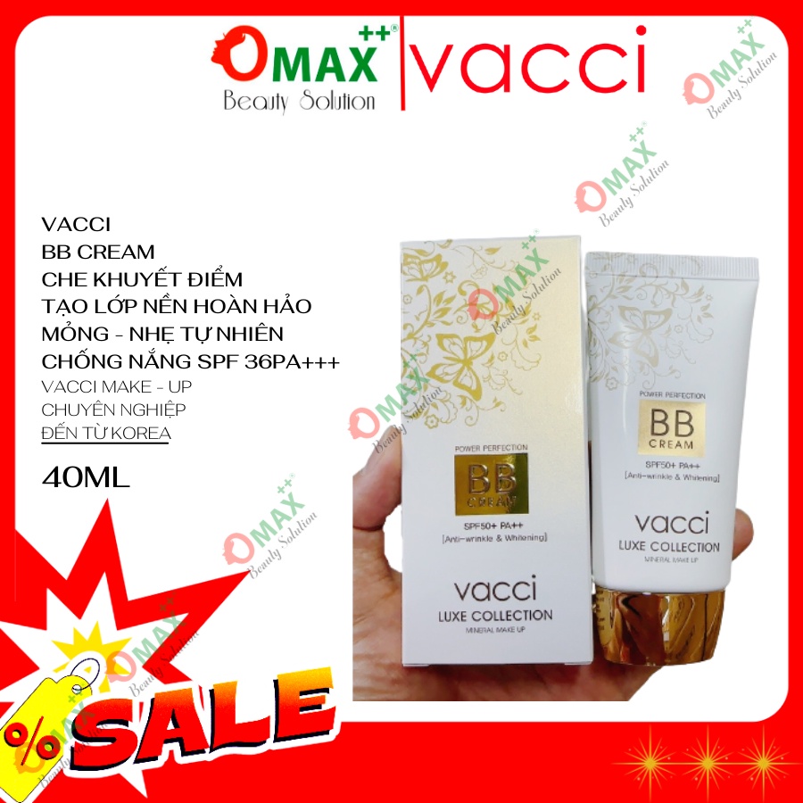 BB VACCI-KEM PHẤN TRANG ĐIỂM CAO CẤP BB CREAM DẠNG TUÝP - SPF50+ PA++