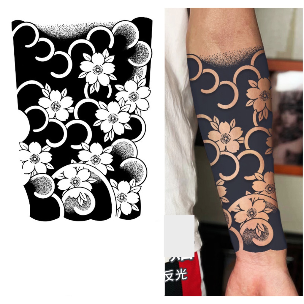 Hình xăm dán ma thuật 24h mới lên hình full bắp 17x24cm, Thời gian lưu hình trên da lên đến 20 ngày.