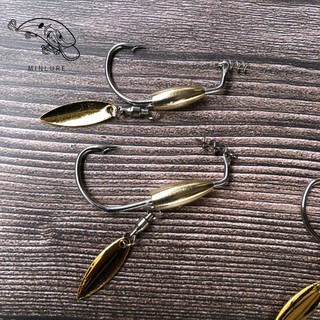 Lưỡi câu lure mồi mềm ar15 chì đồng 4.5cm/5cm lưỡi câu mồi mềm nff thép trắng không rỉ câu lure cá lóc cá sộp Minlure