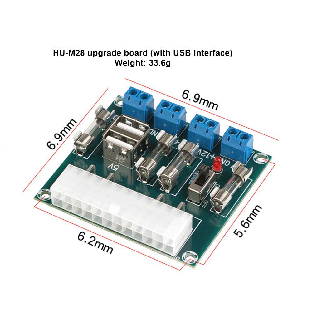 AIDEEPEN Bảng mạch chuyển đổi nguồn điện HU-M28W thích hợp cho máy tính để bàn