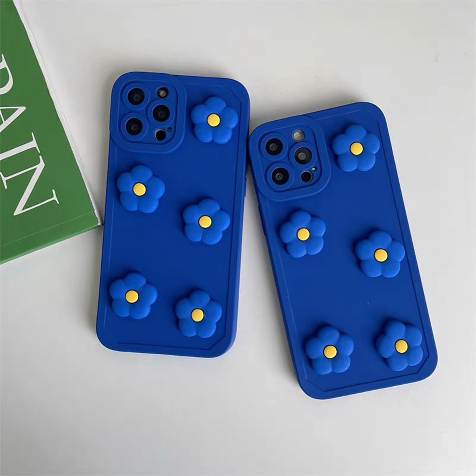 Ốp Điện Thoại Mềm Nhám Hình Hoa 3D Dễ Thương Cho iPhone 7 8 6 6S Plus 11 12 13 14 Pro MAX Plus Mini X XR XS MAX SE 2020 2022
