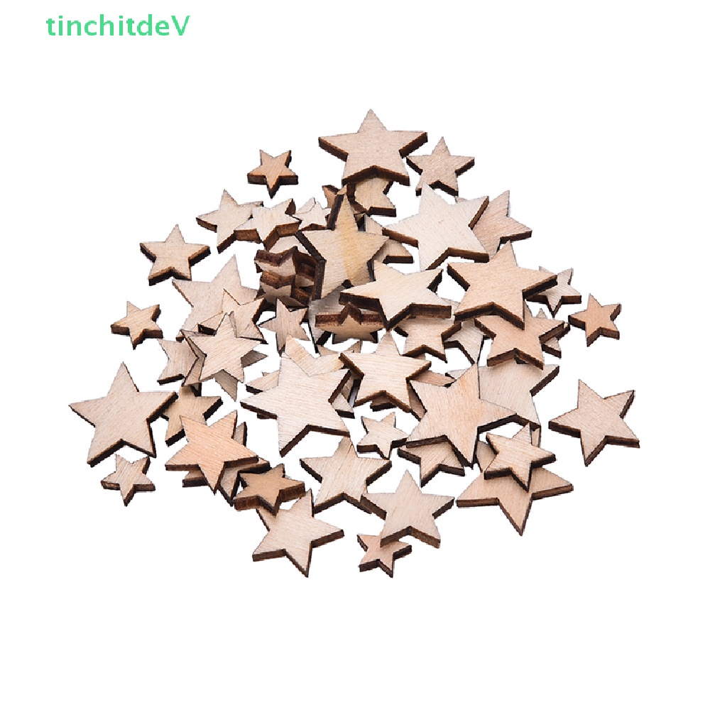 [TinchitdeV] Set 100 Ngôi Sao Mini Bằng Gỗ Hỗn Hợp Trang Trí Sổ Lưu Niệm [Mới]