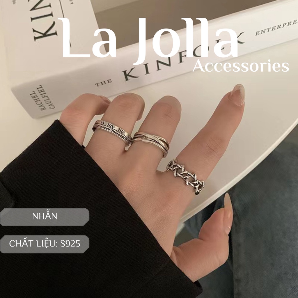 Nhẫn phong cách cá tính unisex bộ 3 nhẫn