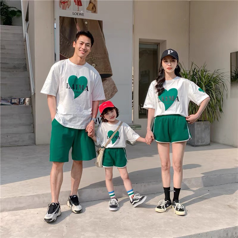 Bộ quần áo thun hè "LAIMA" 14-55kg cho mẹ, bé. Thiết kế thể thao, năng động. Thoáng mát. G61