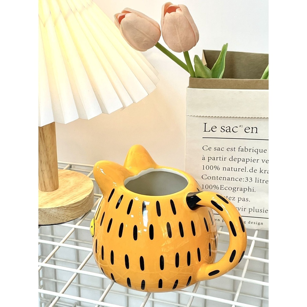 Cốc Uống Nước Bằng Sứ Hình Mèo garfield 3d Ba Chiều Dễ Thương Nhỏ Gọn Dành Cho Trang Trí Văn Phòng / Gia Đình 2023