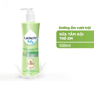 Sữa tắm gội trẻ em lactacyd baby extra milky làm sạch dịu nhẹ và dưỡng ẩm vượt trội 500ml