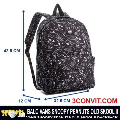 Balo Vans Peanuts Old Skool II Black
