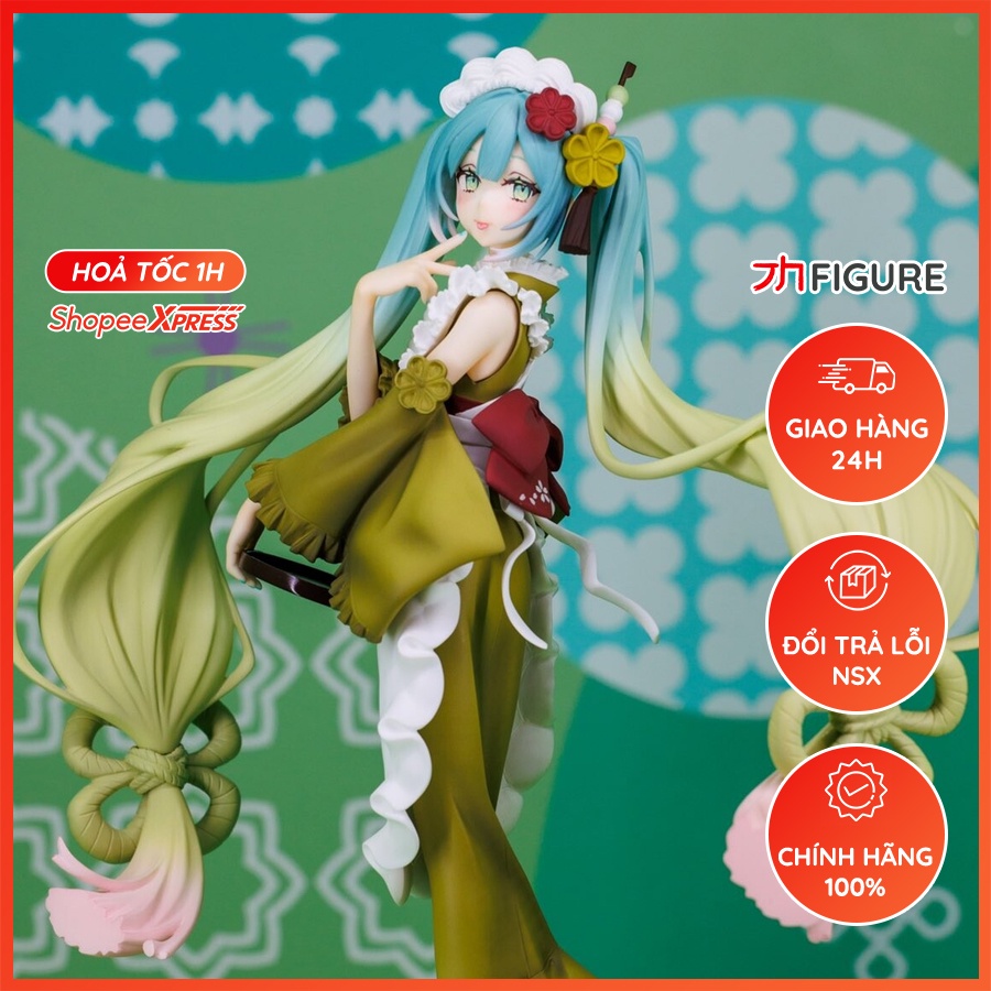 Mô Hình Anime Hatsune Miku Furyu chính hãng - Exceed Creative Figure - Sweet Sweets - Matcha Parfait, Figure Nhật Bản