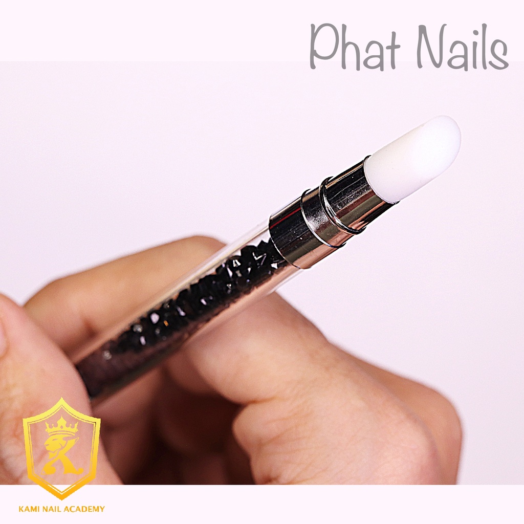 Cây silicon 2 đầu dùng để nắn gel,chà tráng gương cán ki.m cương đen