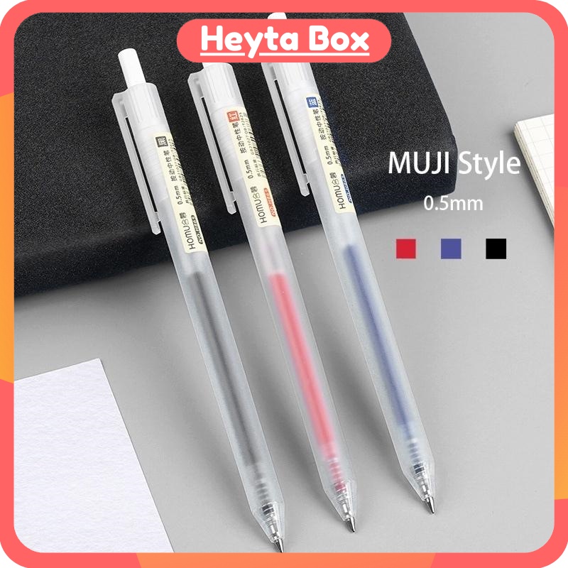 Muji Bút Mực Gel Nhám Ngòi 0.5MM Có Thể Thu Gọn Tiện Dụng Cho Học Sinh B18