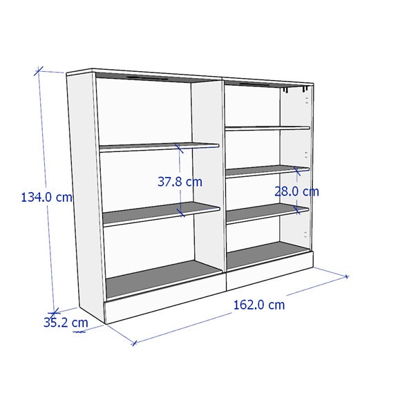 BODO, COMBO Kệ tủ kệ để đồ đồ dùng cửa kính STO_071, 162x35x134cm, kệ gỗ tủ gỗ Scandi Home