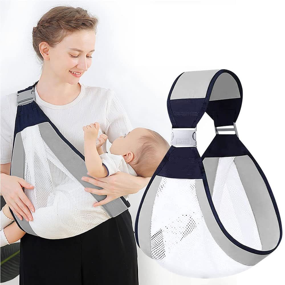 Địu trẻ em thoáng khí di động, Địu trẻ em bọc lưới tổ ong 3D có dây đeo vai mở rộng có thể điều chỉnh, dành cho trẻ sơ sinh từ 0-36 tháng tuổi