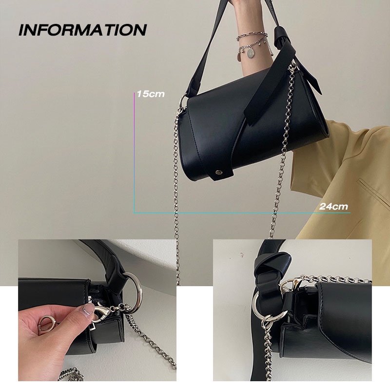 MISCHA Túi Xách Da PU Màu Trơn Phong Cách Phương Tây Thời Trang Cho Nữ