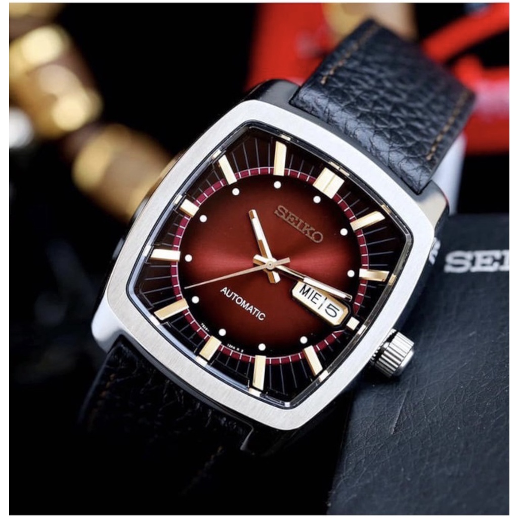 Đồng hồ nam Ska máy caliber Nh36 chuẩn tank bản dây da bò cao cấp chống nước