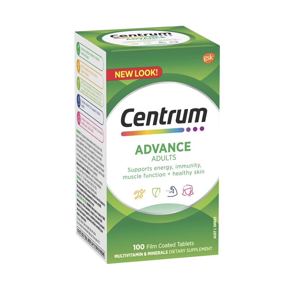 Viên Uống Bổ Sung Vitamin Tổng Hợp Centrum, Centrum Advance & Centrum Advance 50+ hộp 100 viên