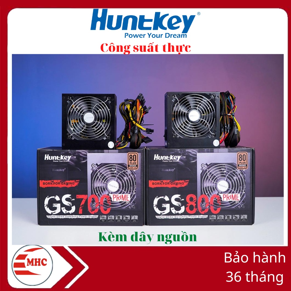 Nguồn máy tính Huntkey công suất thực HK350 HK400 GS500 GS600 GS700 GS800- kèm dây nguồn- Bảo hành 36th