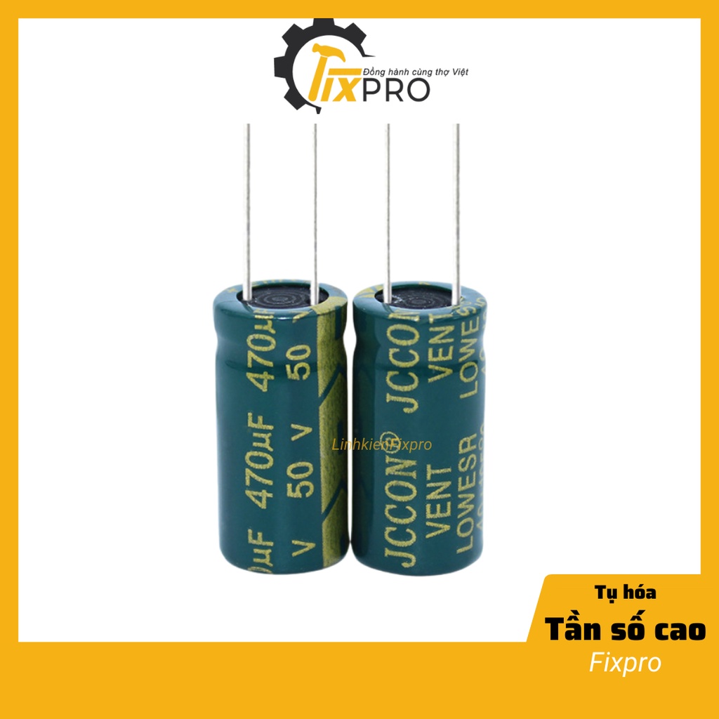 Tụ hóa 50V 470uF 10x20mm màu xanh tần số cao